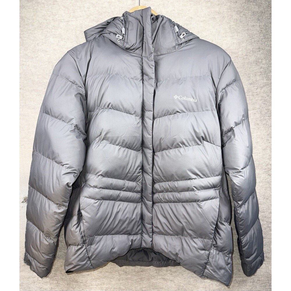 Columbia Women’s XL Gray Puffer Coat Hooded Winter Coat Warm